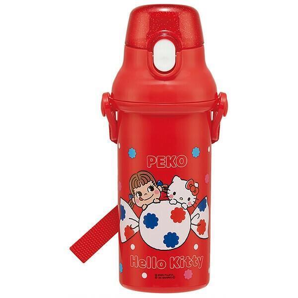 PEKO×Hello Kitty 水筒 直飲み 480ml プラワンタッチボトル なかよし 抗菌 食洗機対応 スケーター拍卖