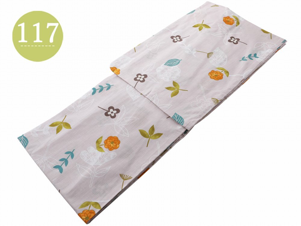 ◆3点セット◆女性用 お仕立て上がり浴衣 作り帯 下駄 綿100% フリーサイズ ta-334 (117) 【お祭り 花火大会 かわいい 個性的】拍卖