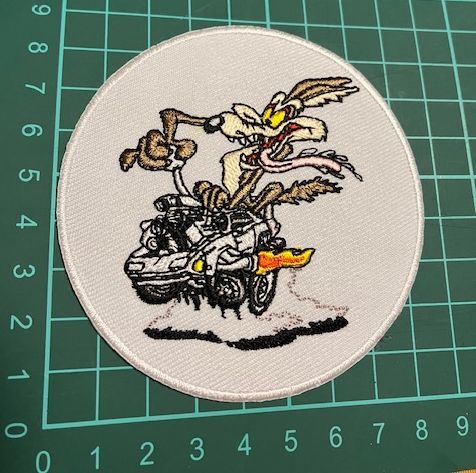 アイロン 接着 刺繍 ワッペン ★ コヨーテ 丸型 車はこ乗り★車 バイク オイル つなぎ 工具 メンテナンス 道具 ラチェット拍卖