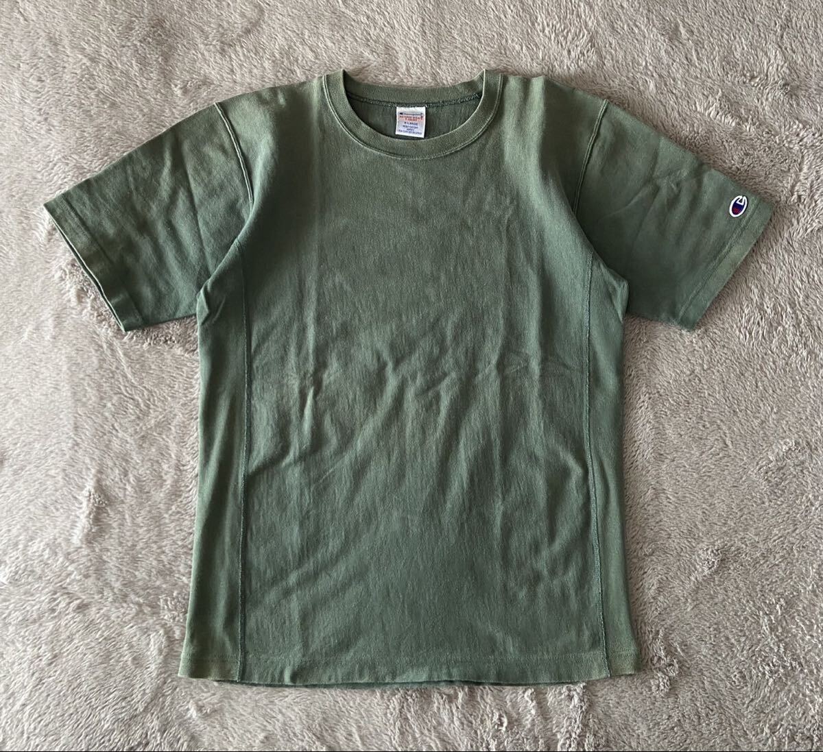 XL★フェード感抜群!【Champion チャンピオン/リバースウィーブ】ヘビーウェイトTシャツ!グリーン 衝撃プライス!NA41拍卖