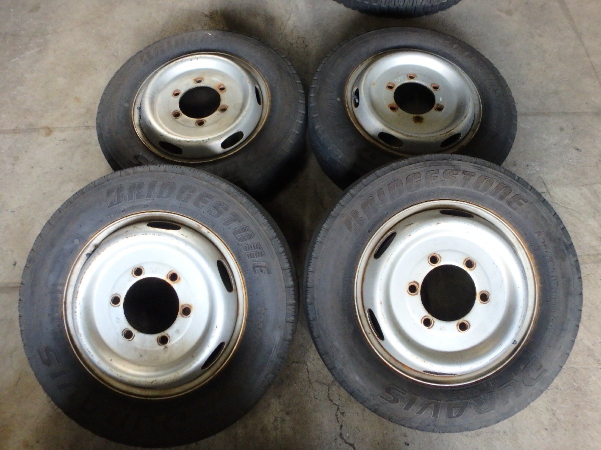 H114 送料無料【205/70R16】ブリヂストン R205 夏タイヤ ホイールセット 4本 TOPY KV 16×5.5 85-8 6H 6穴 エルフ シングル拍卖