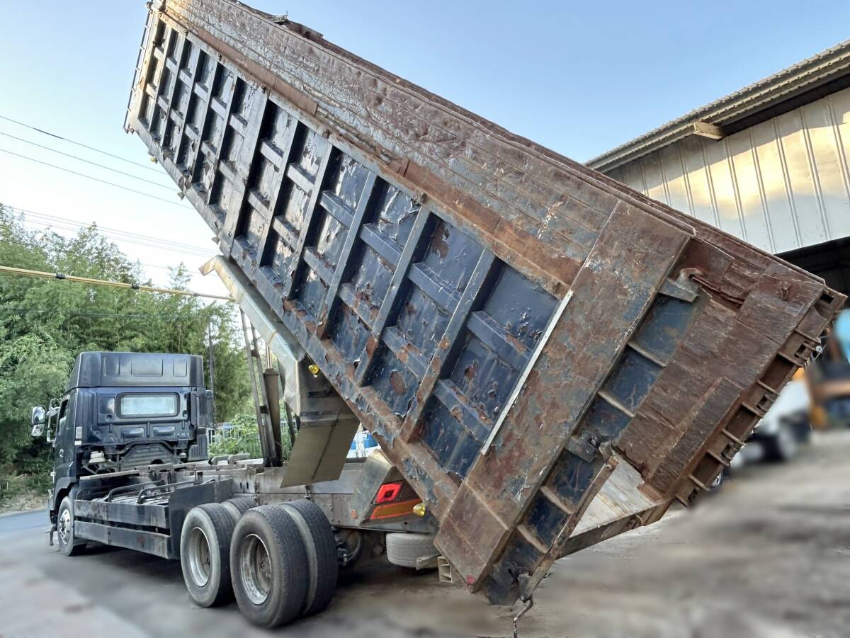 H18 日野 HINO プロフィア、ADG-FS1EWYA ダンプ!積載10500kg・警告灯が点灯!普通に走行可能!車検切れ! 最終値下げ!完全売り切り!福岡拍卖