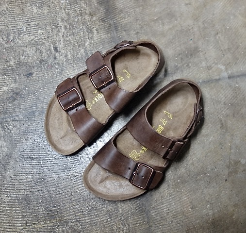 TK 良品 ドイツ製 BIRKENSTOCK ビルケンシュトック 本革 レザーサンダル ミラノ 37拍卖