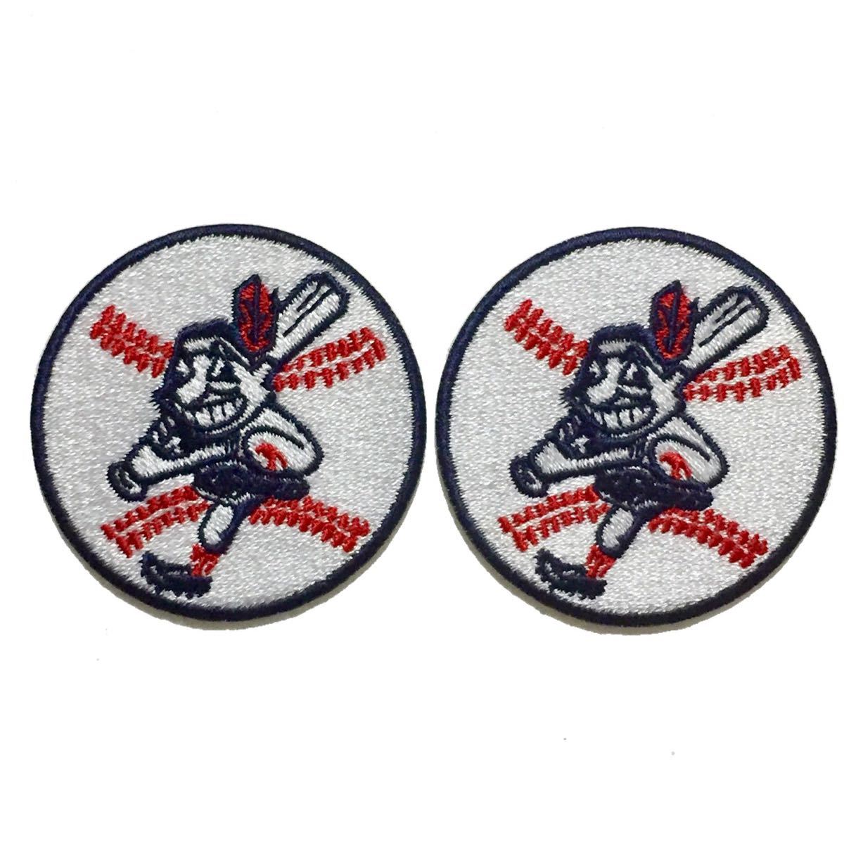 MLB クリーブランド・インディアンス ミニサイズ(約5cm)ワッペン 2枚セット拍卖