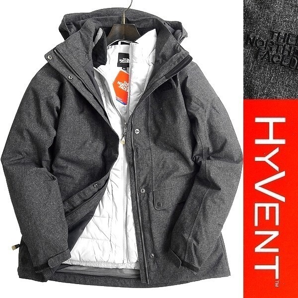 THE NORTH FACE ノースフェイス 定価3.2万 透湿HYVENT 撥水DWR 中綿EXCELLOFT 3way ライナー付ジャケット G80 DGY 80/XS ▲052▼bus9060a拍卖