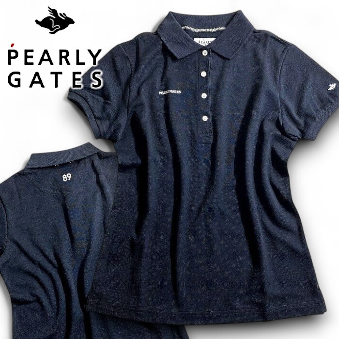 PEARLY GATES パーリーゲイツ 定価1.6万 日本製 吸水速乾 ドライ鹿の子 半袖 ポロシャツ ゴルフ レディース 2960802 120 0 ▲018▼50730w05拍卖