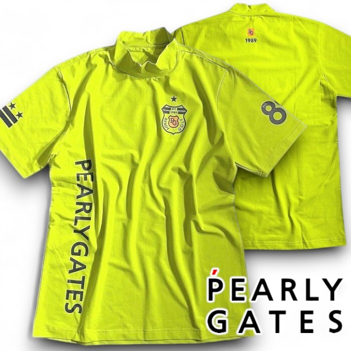PEARLY GATES パーリーゲイツ 定価1.3万 吸汗速乾×接触冷感 モックネック 半袖 カットソー ゴルフウェア 2267791 130 3 ▲015▼50808w06拍卖