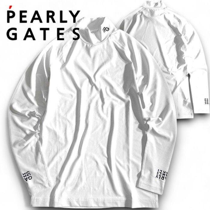 PEARLY GATES パーリーゲイツ 定価1.2万 吸水速乾×UVカット ハイネック 長袖 カットソー ゴルフウェア 2266801 030 4 ▲013▼50812w06拍卖