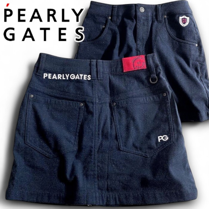 PEARLY GATES パーリーゲイツ 定2.7万 秋冬 ピーチスキン 蓄熱裏地 ストレッチ ミニスカート ゴルフウェア 2134002 120 00 ▲030▼50826w02拍卖