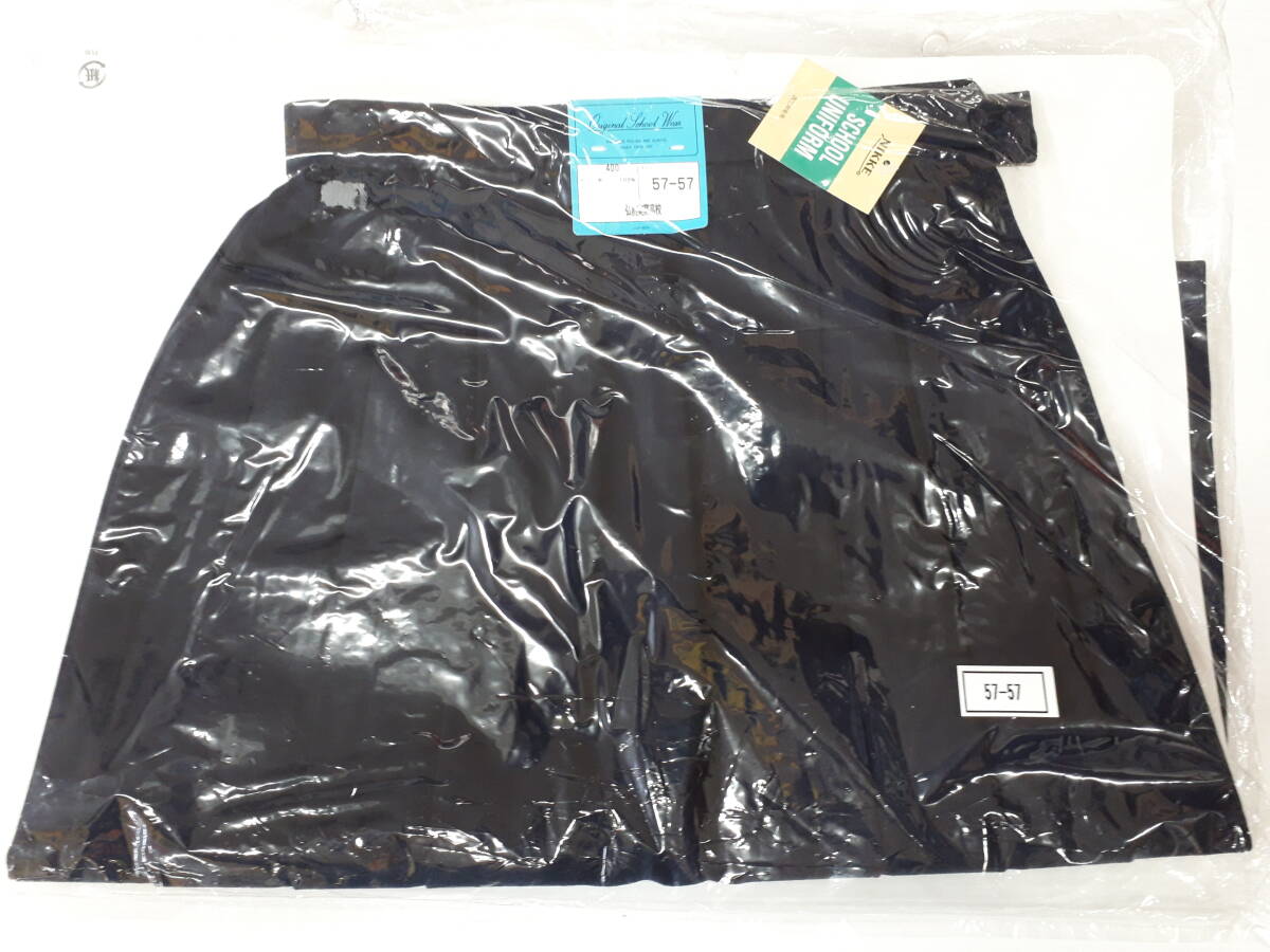 ■S877※送料無料※制服 下着 プリーツ スカート 濃紺 サイズ ウエスト 57/丈 57 中学/高校 コスプレ 未使用品拍卖