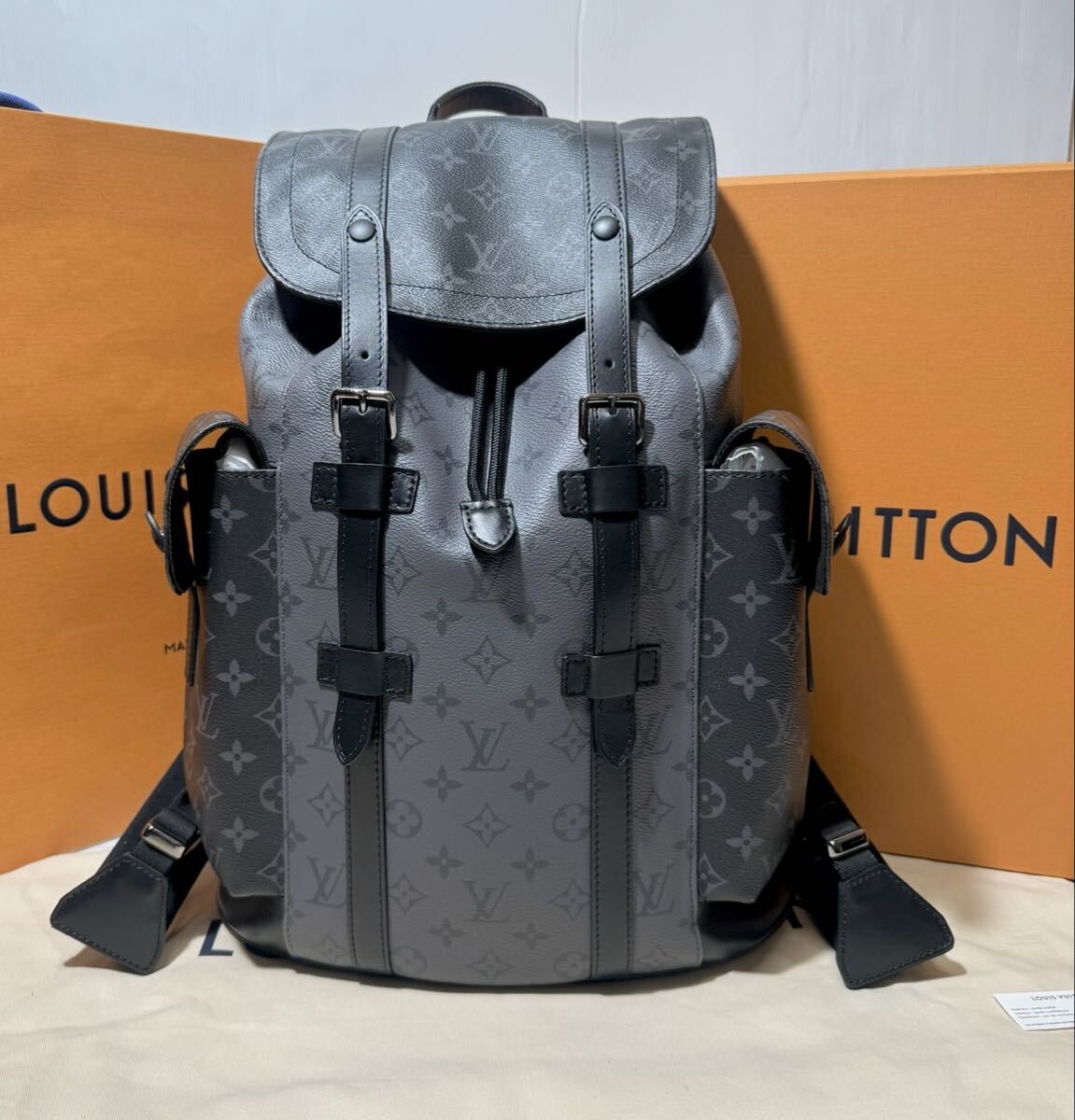 【定価561,000円/35%off/新品同様/国内正規品】LOUISVUITTON ルイヴィトン モノグラムエクリプスバイカラークリストファーMM バックパック拍卖