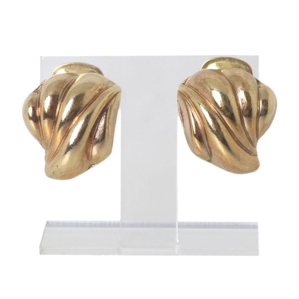 Beauty Brass デザイン イヤリング ゴールド 20×22(mm) NT Bランク拍卖