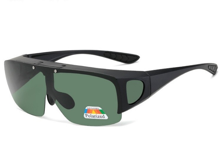 オーバーサングラス 夜間 メンズ レディース バイク ゴルフ スポーツ 薄い 色 の メガネの上から 偏光 サングラス グリーン拍卖