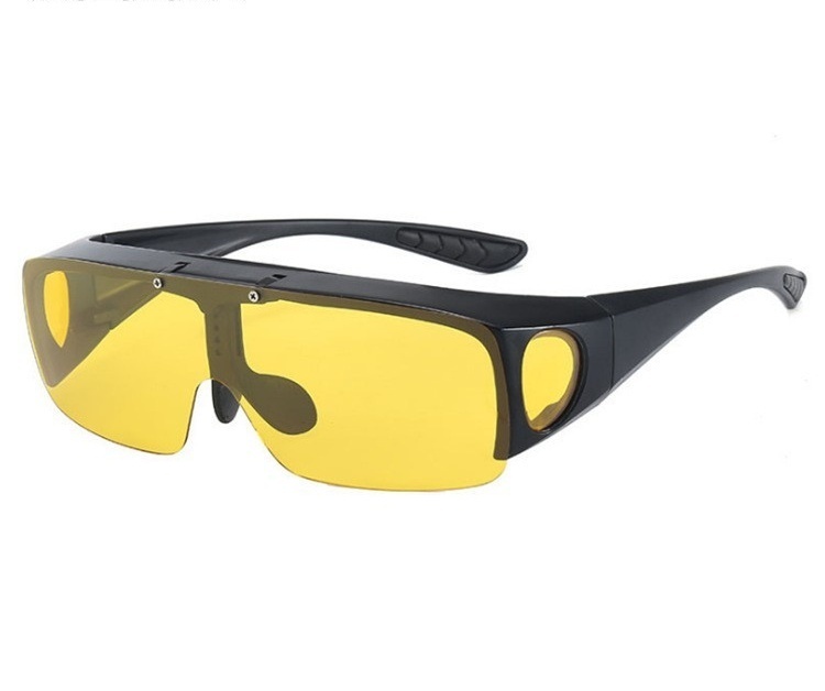 オーバーサングラス 夜間 メンズ レディース バイク ゴルフ スポーツ 薄い 色 の メガネの上から 偏光 サングラス 夜用拍卖