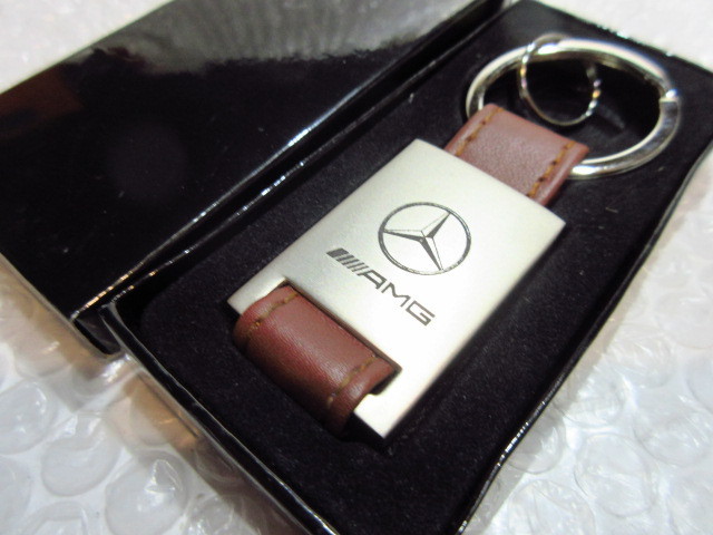 M.ベンツ US純正 AMGロゴ・レザーキーリング/ブラウン KRR【GENUINE PARTS】新品/スターマーク/拍卖