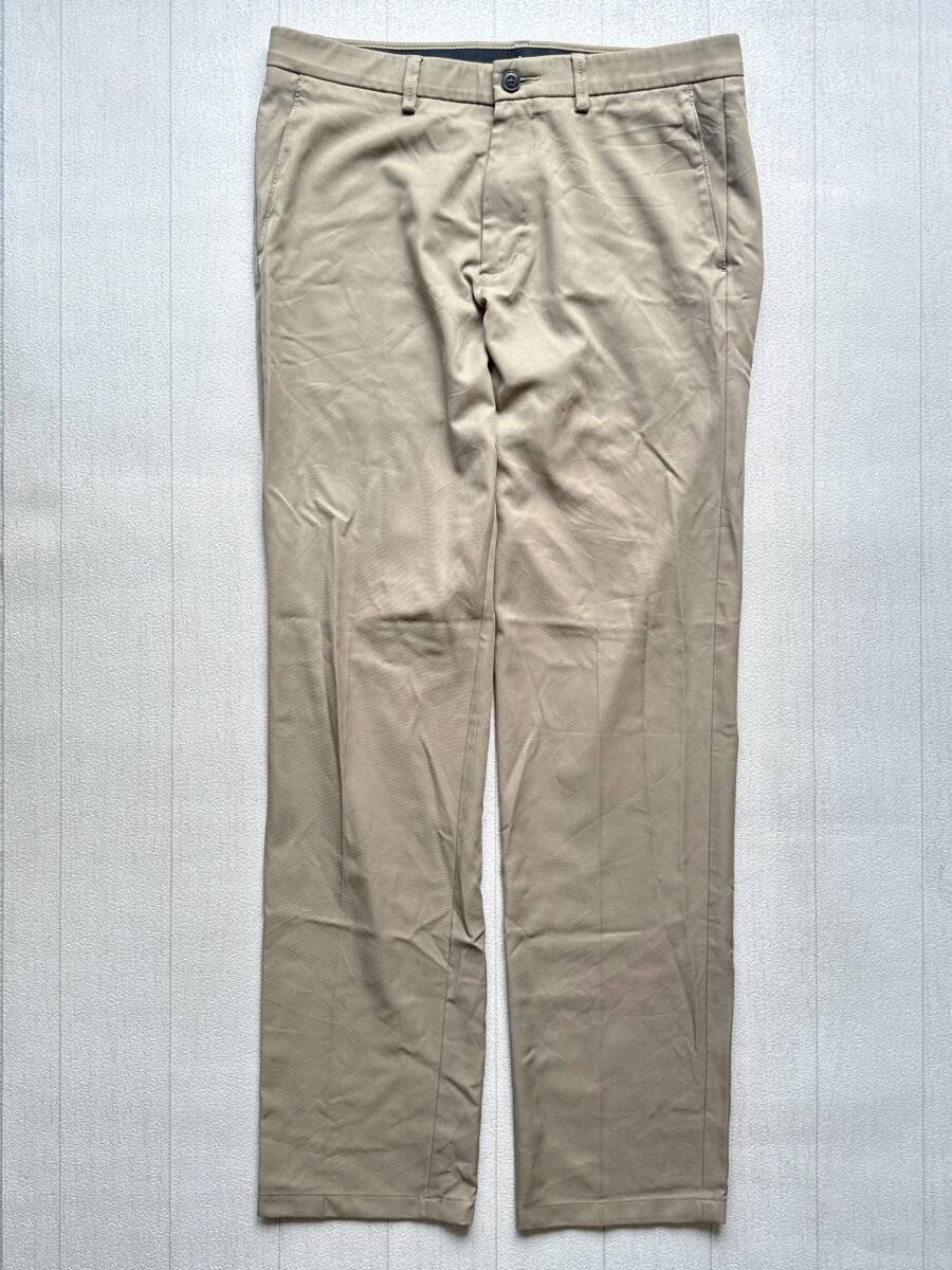☆送料無料☆ HAGGAR ハガー USA直輸入 古着 ポリ ロングパンツ トラウザー メンズ 34 カーキ ボトムス 中古 即決拍卖