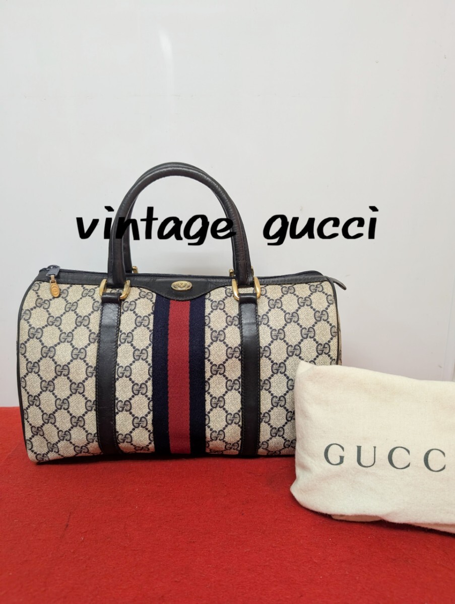 美品 極希少!gucci シェリーライン ハンドバッグ ミニボストンバッグ 廃盤拍卖