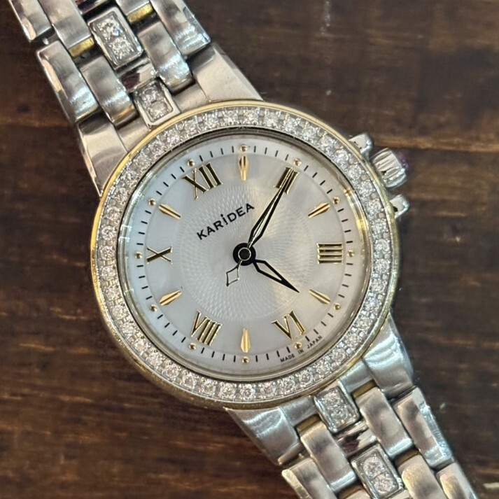 7427 稼働品/シチズン/KARIDEA/H335-T012761/カリディア/ダイヤベゼル/エコドライブ/SS/シルバー/ソーラー電波/レディース拍卖