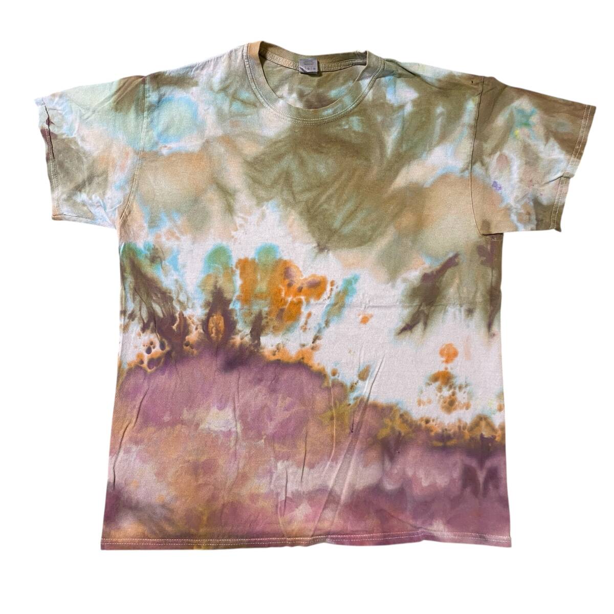 アメリカ古着 タイダイ ハンドメイド 半袖 Tシャツ GILDAN ギルダン クルーネック Lサイズ 【I2070】拍卖