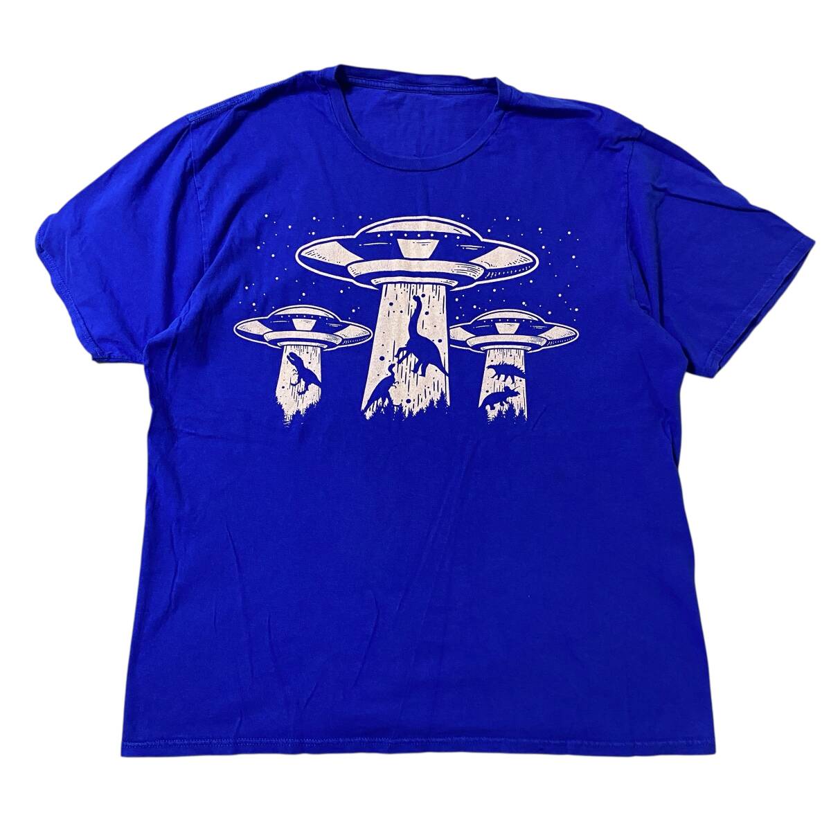 アメリカ古着 UFO 恐竜 半袖 Tシャツ プリント ブルー US古着 【I2140】拍卖