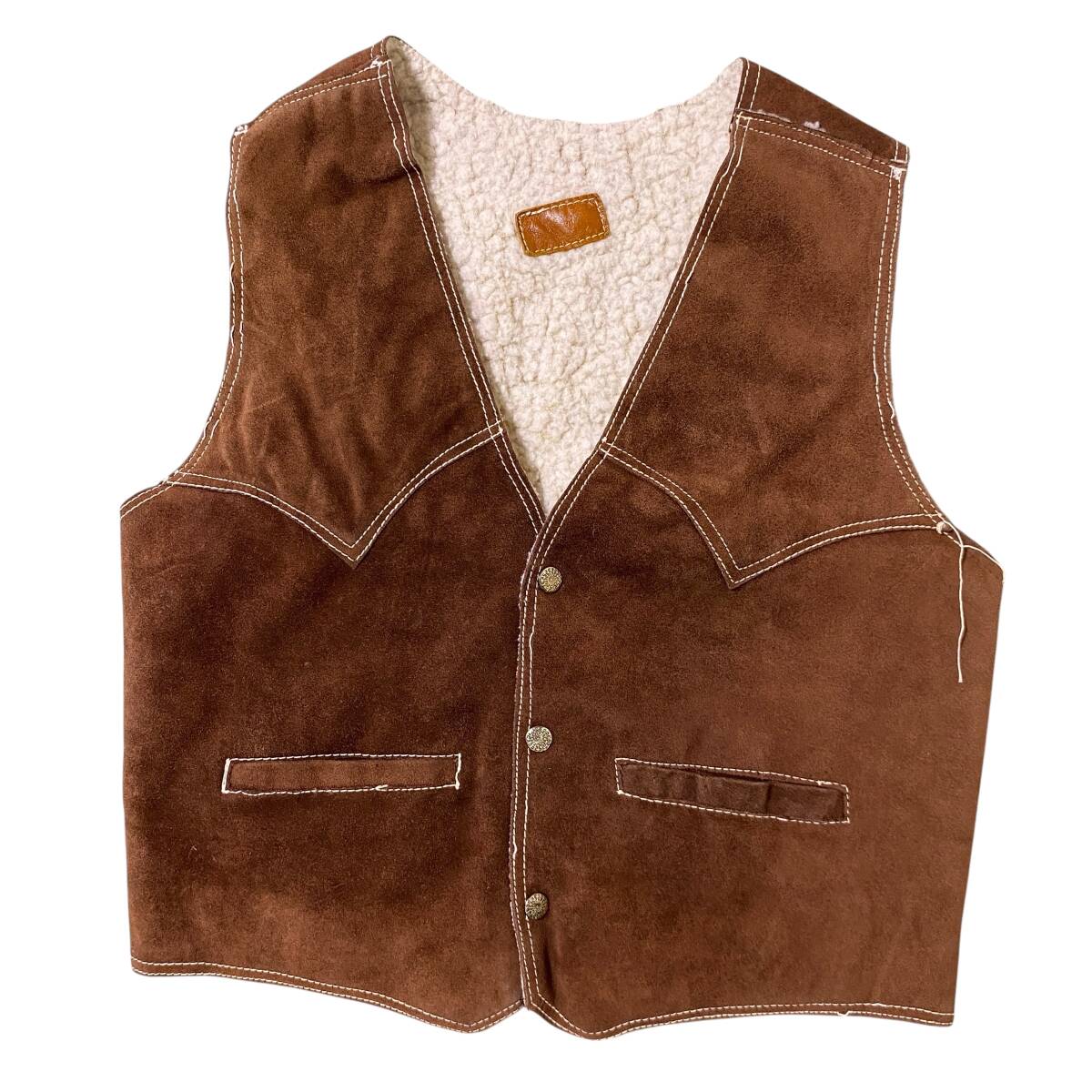 アメリカ古着 70s 80s スウェード ボアベスト ヴィンテージ US古着 【H282】拍卖