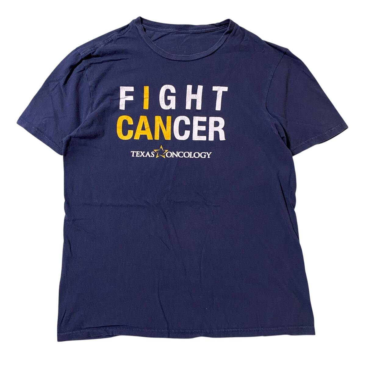 アメリカ古着 TEXAS ONCOLOGY 企業ロゴ 半袖 Tシャツ プリント US古着 ネイビー 【I2161】拍卖