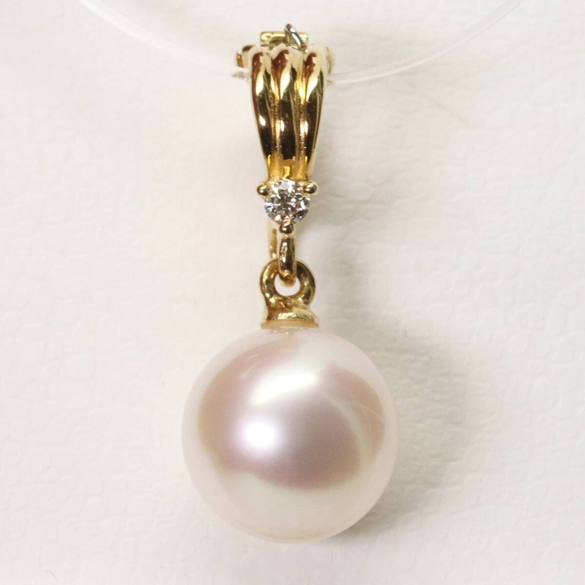 田崎真珠 K18 パール×ダイヤ ネックレストップ アコヤ/24-5101S拍卖