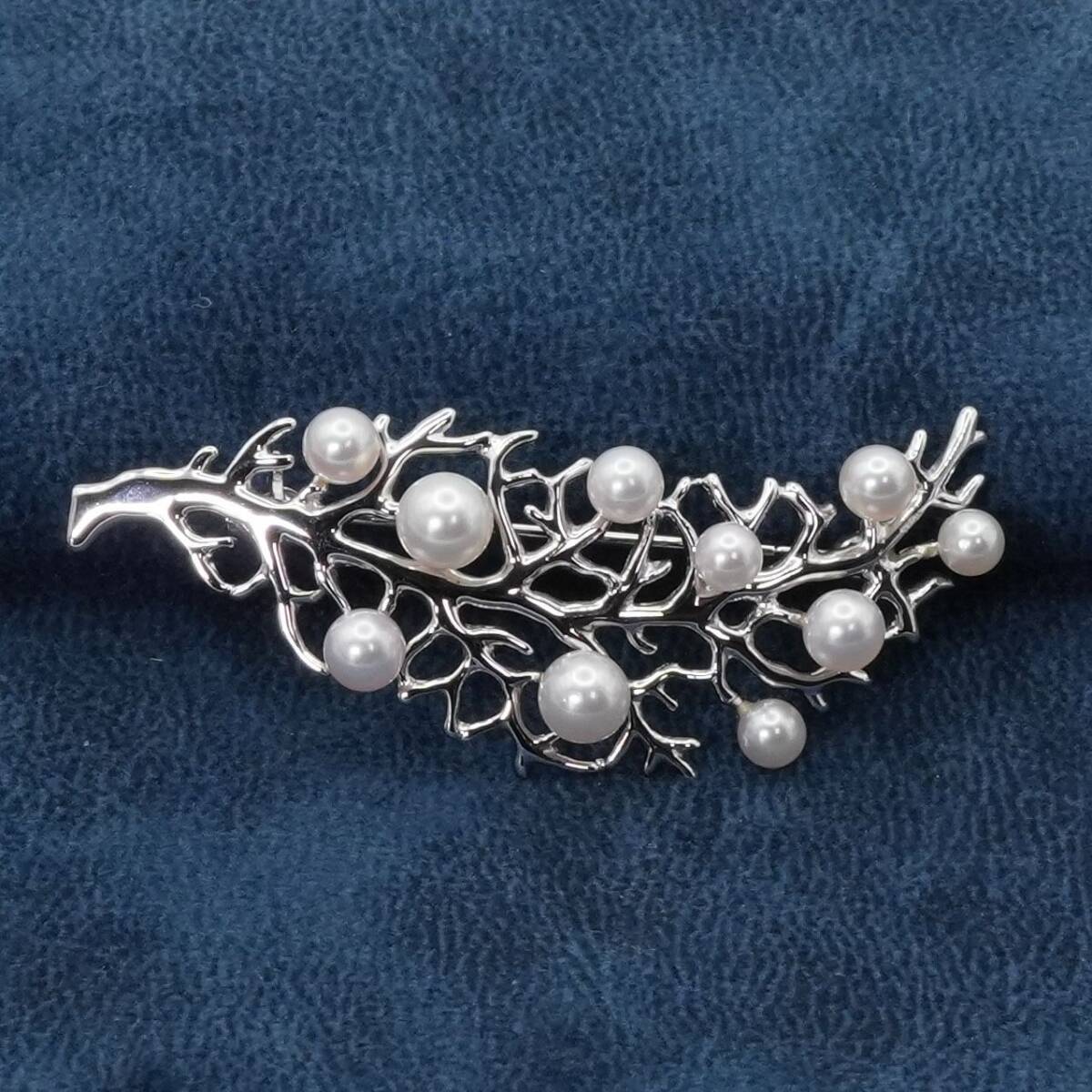 美品 希少 ミキモト 珊瑚 リーフ ブローチ アコヤ パール/25-1000S拍卖