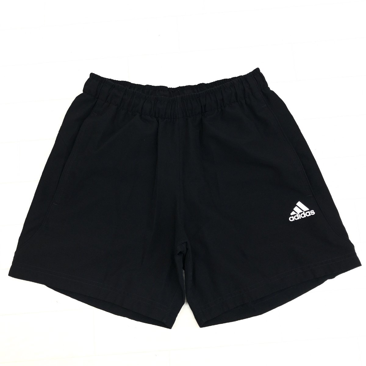 adidas アディダス climalite エッセンシャルズ 裏地メッシュ ウーブン ショーツ M 黒 ブラック ジャージ ハーフパンツ 短パン メンズ 紳士拍卖