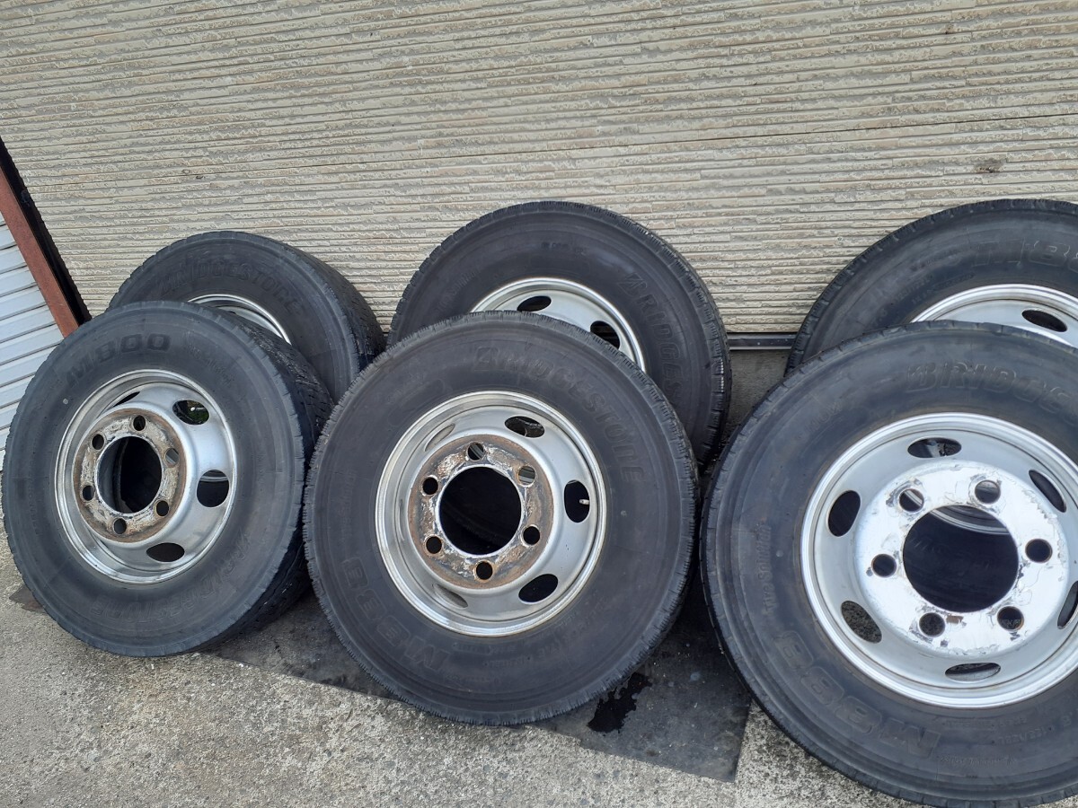 2020年製 2019年製 ブリヂストン ミックス M888 M800 225/80R17.5 123/122L 6本 鉄ホイール付き 4トン車全般拍卖