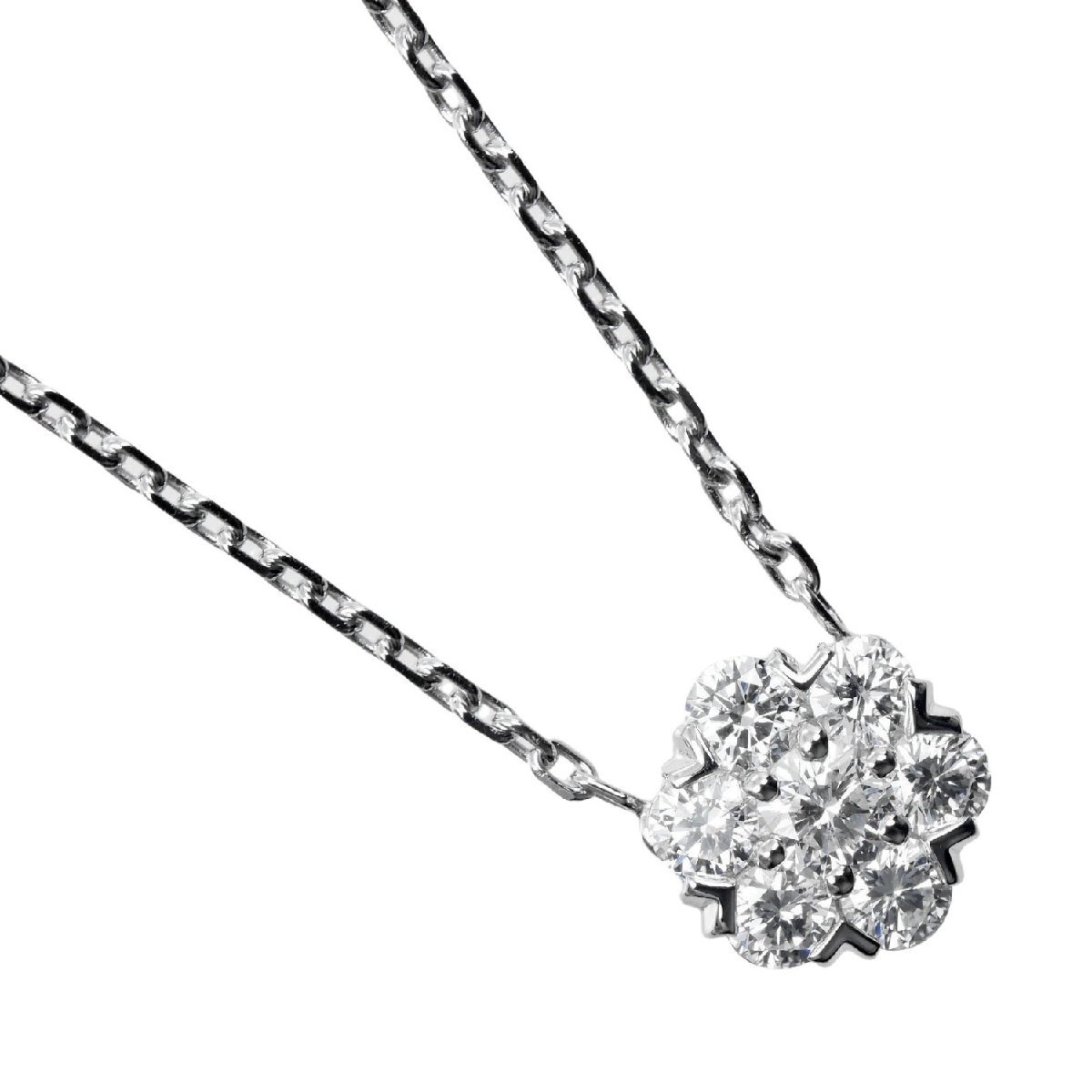 ヴァンクリーフ&アーペル ネックレス フルーレット K18WG ホワイトゴールド ダイヤモンド 約3.51g Van Cleef & Arpels【I210724118】中古拍卖
