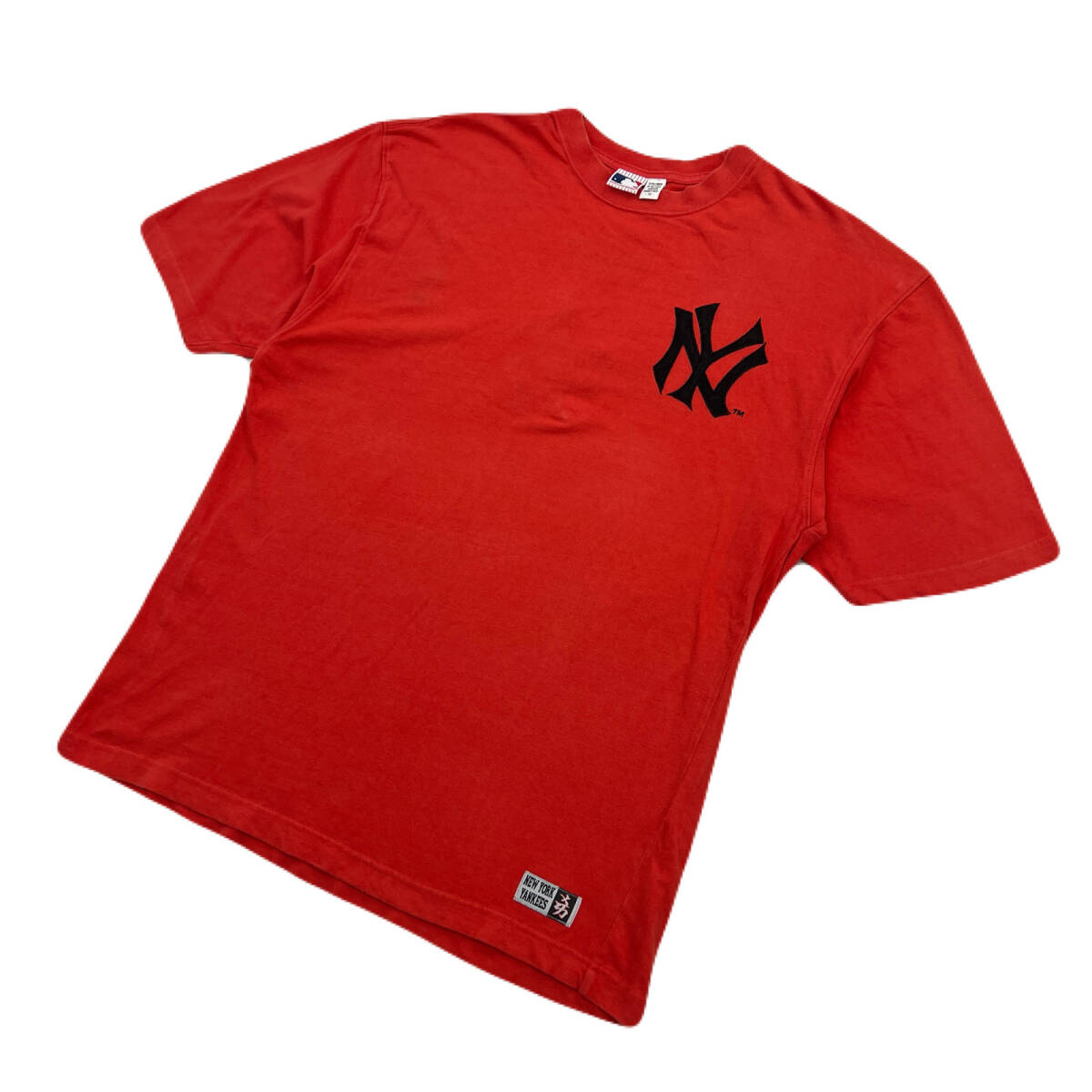ニューヨーク ヤンキース 半袖 Tシャツ オレンジ メンズ Mサイズ 【 胸背中刺繍♪ 】 NY YANKEES ●C420拍卖