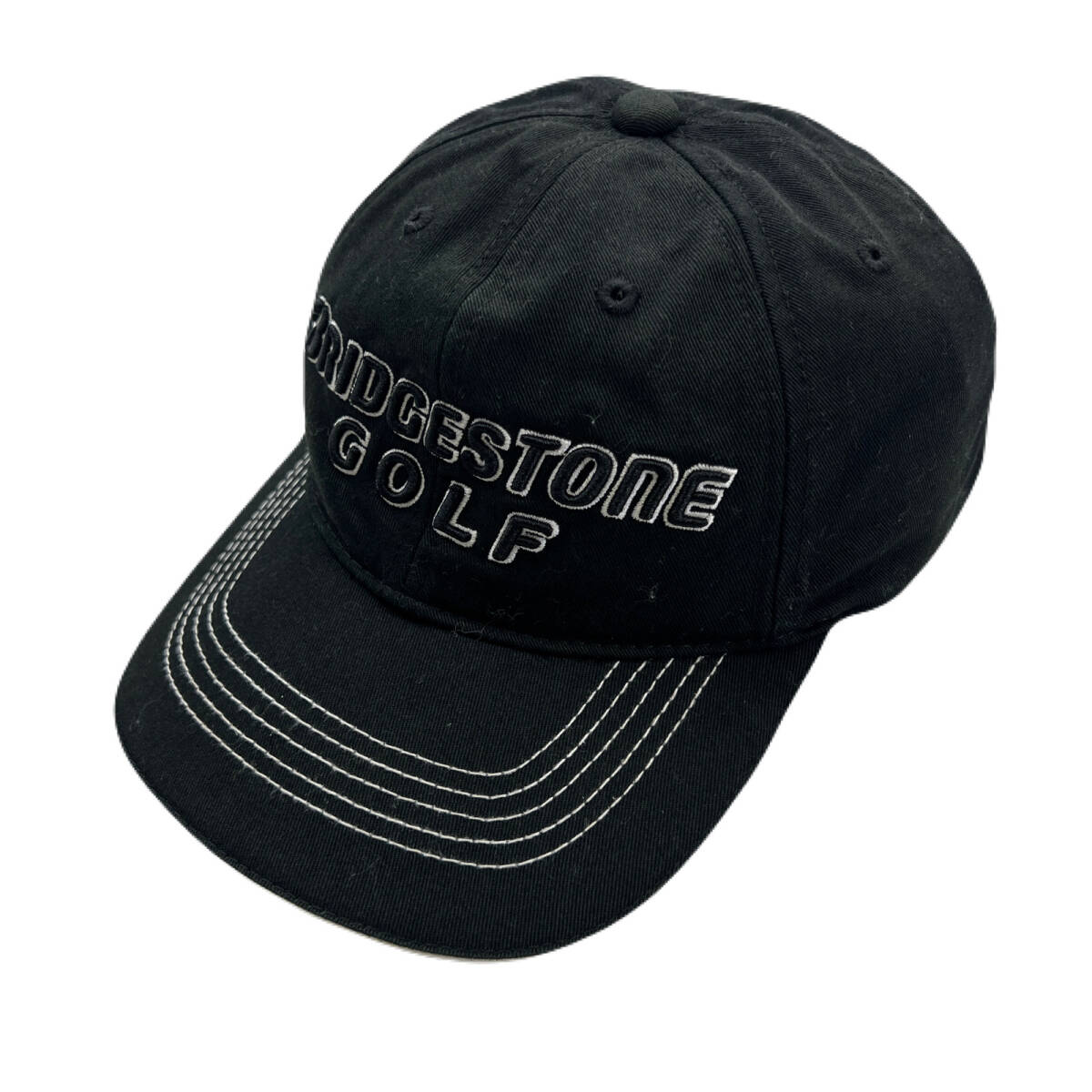 ブリジストン ゴルフ ブラック ゴルフ キャップ 帽子 エンボス 刺繍ロゴ サイズ調整可能 56-59cm ●FMC151拍卖