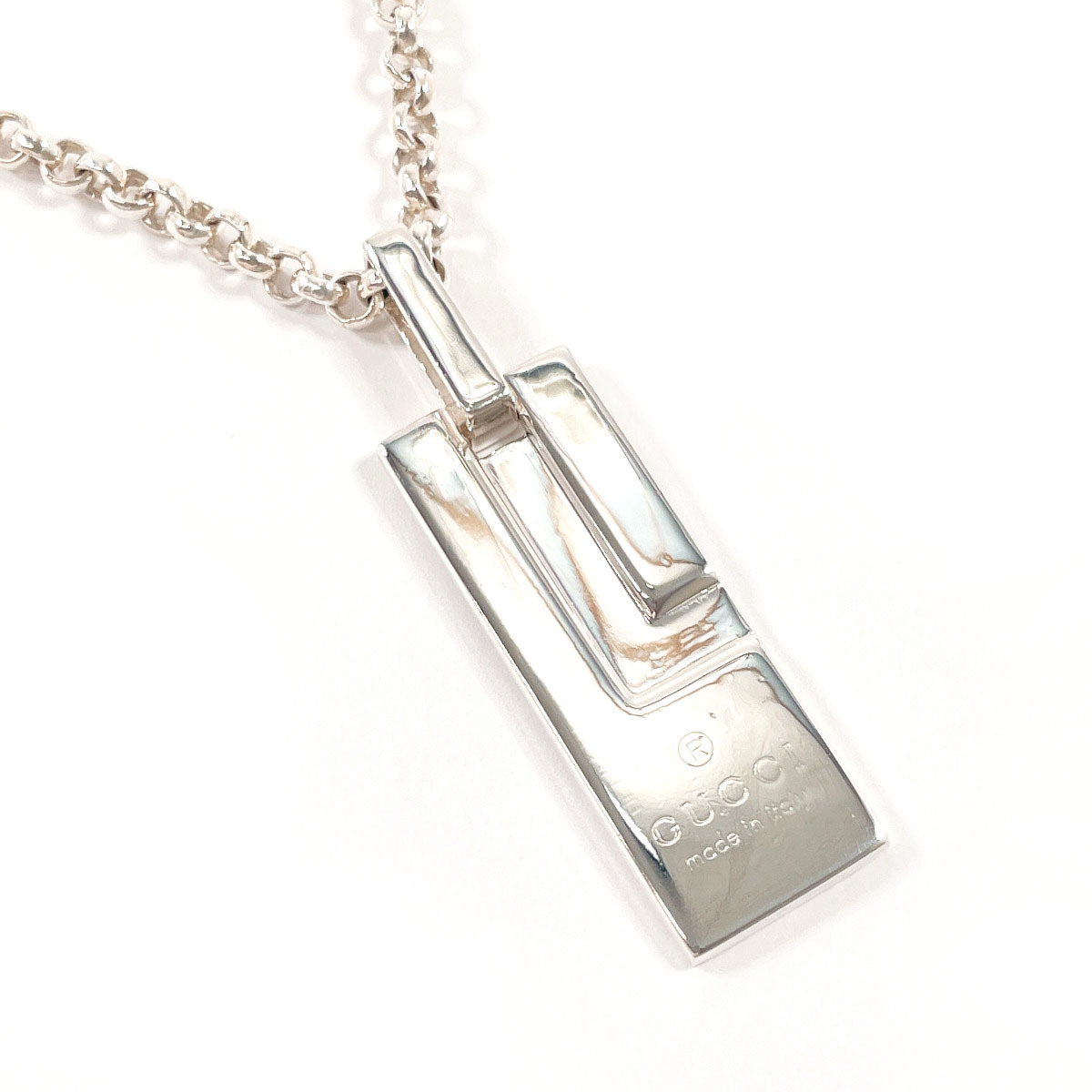 グッチ GUCCI ネックレス スクエア プレート シルバー925 アクセサリー 新品仕上げ済み拍卖