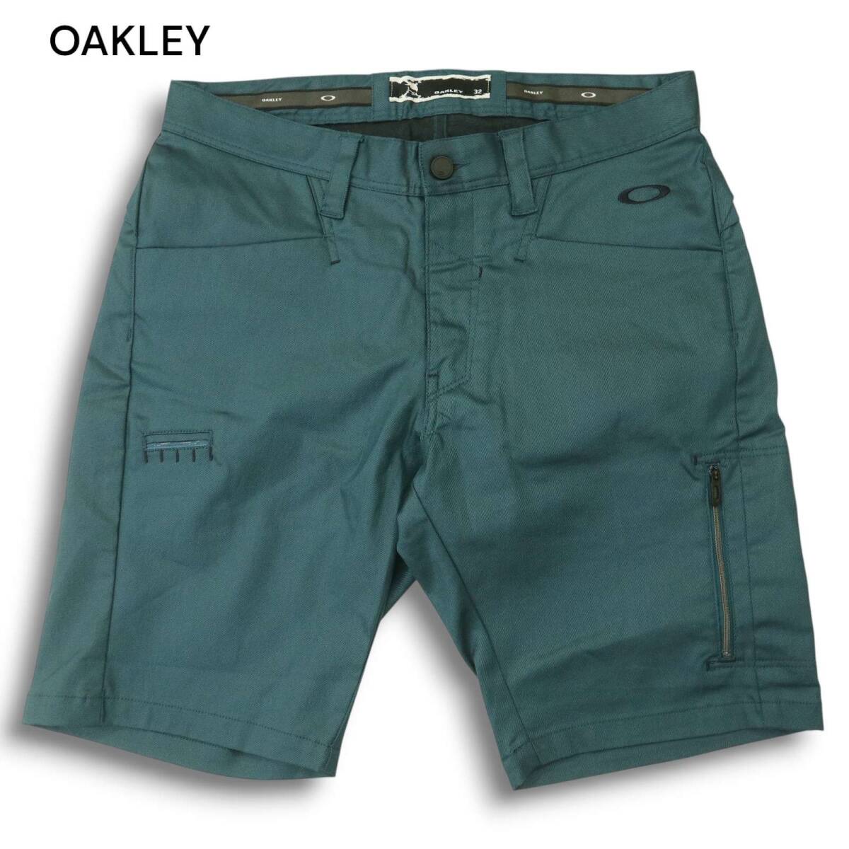 OAKLEY オークリー スカルコレクション★ 春夏 スカル刺繍 ストレッチ スラックス ショート パンツ Sz.32 メンズ拍卖