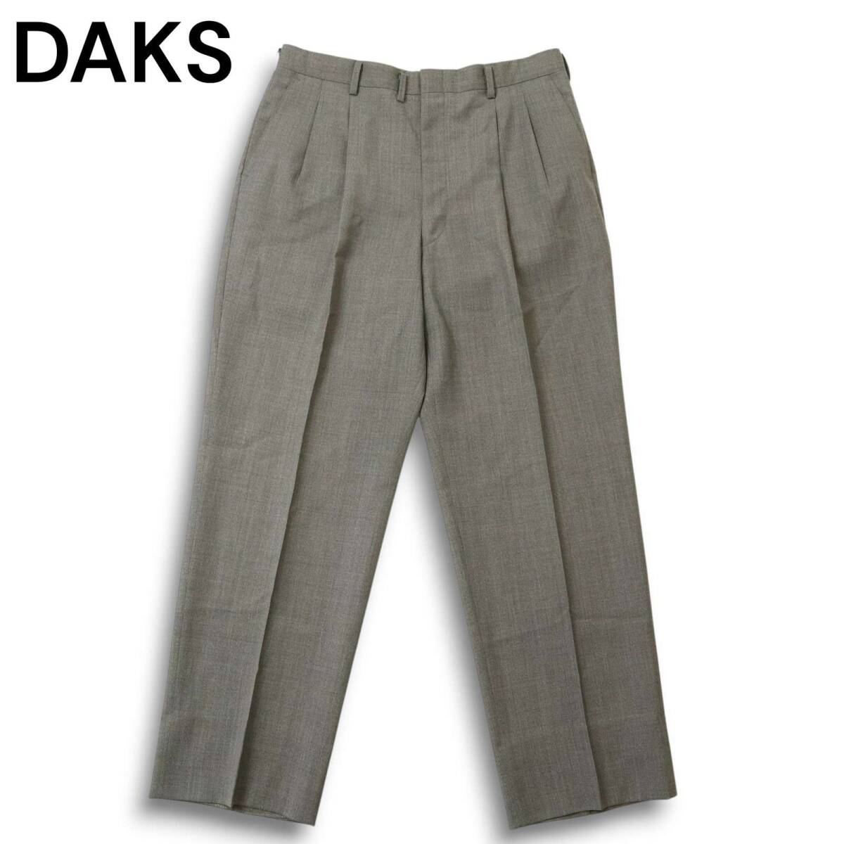 DAKS ダックス 春夏 ウール100%★ スラックス センタープレス パンツ Sz.88 メンズ 灰 グレー 日本製拍卖