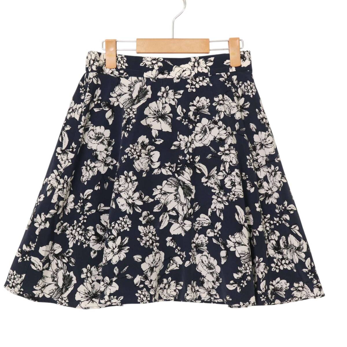 MICHEL KLEIN ミッシェルクラン 春夏 花柄 フラワー 総柄★ ひざ丈 フレア スカート Sz.38 レディース拍卖