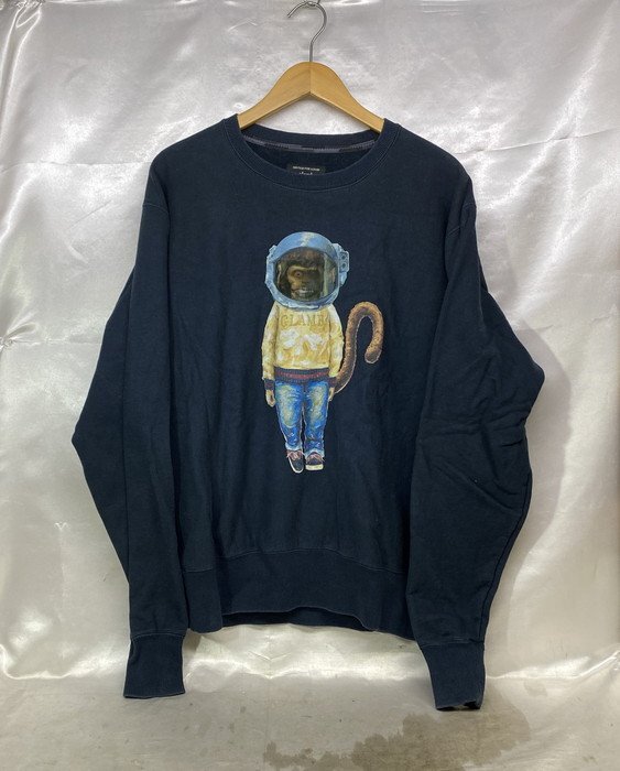 glamb グラム 日本製 SPACE MONKEY スペースモンキー スウェット トレーナー サイズ:2 カラー:ネイビー拍卖