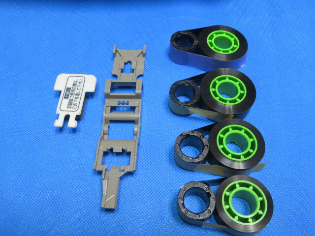 LM-400,LM-400Ⅱ用インクリボン(LM-IR400B)中古4個+ラベル専用アタッチメント(デバイスラベルキット)+記名板アタッチメントセット 送180拍卖