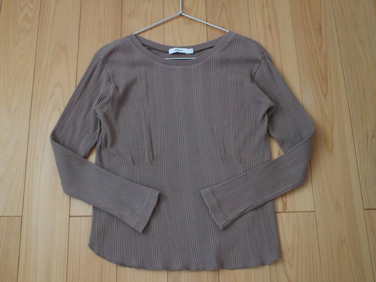 【賢くおしゃれ♪】*niko and...ニコアンド*今旬抜け感クールリブリブウエストタックデザインカットソーTシャツ 3 アダストリア モカ 男女拍卖