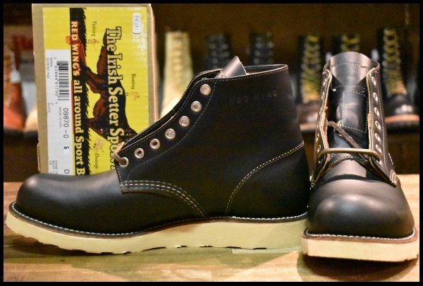 【8D 未使用 14年】レッドウィング 9870 アイリッシュセッター クローンダイク プレーントゥ ブラック 黒 ブーツ redwing HOPESMORE拍卖