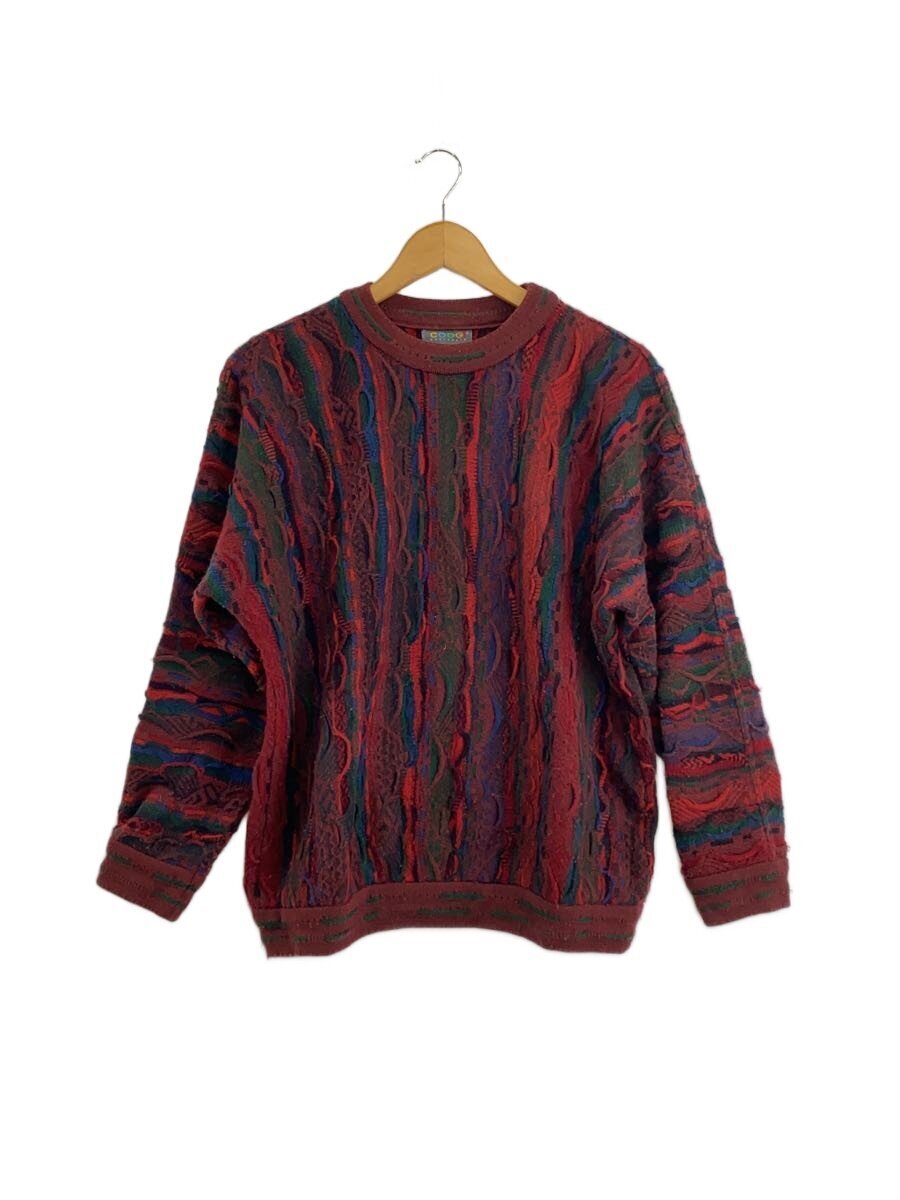 COOGI◆毛羽立ち・毛玉有/ニット・セーター(厚手)/S/ウール/RED/総柄拍卖
