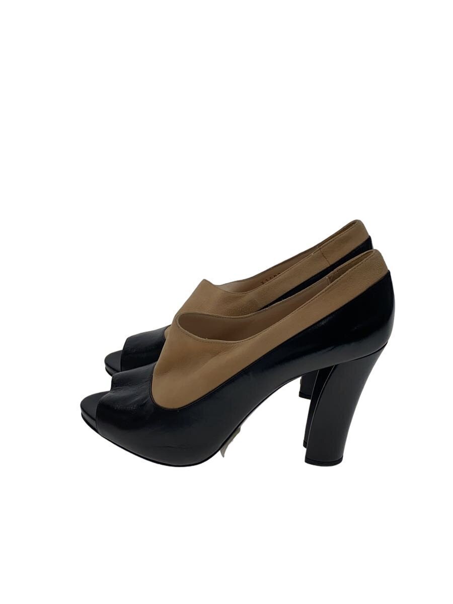 GIORGIO ARMANI◆オープントゥ/パンプス/37.5/BLK拍卖