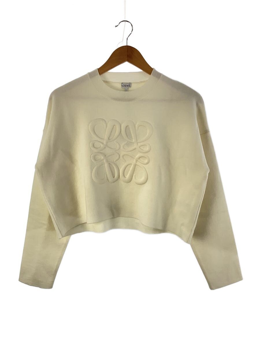 LOEWE◆3Dアナグラムロゴ/クロップドニットセーター/S/ウール/IVO/S540Y14KBG拍卖