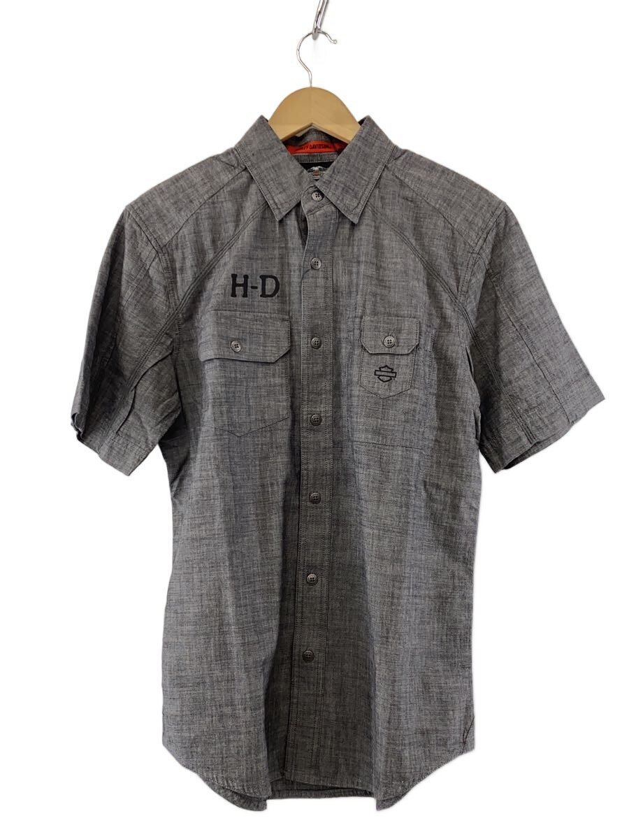 HARLEY DAVIDSON◆半袖シャツ/S/コットン/GRY/無地/96600-17VM/000S拍卖
