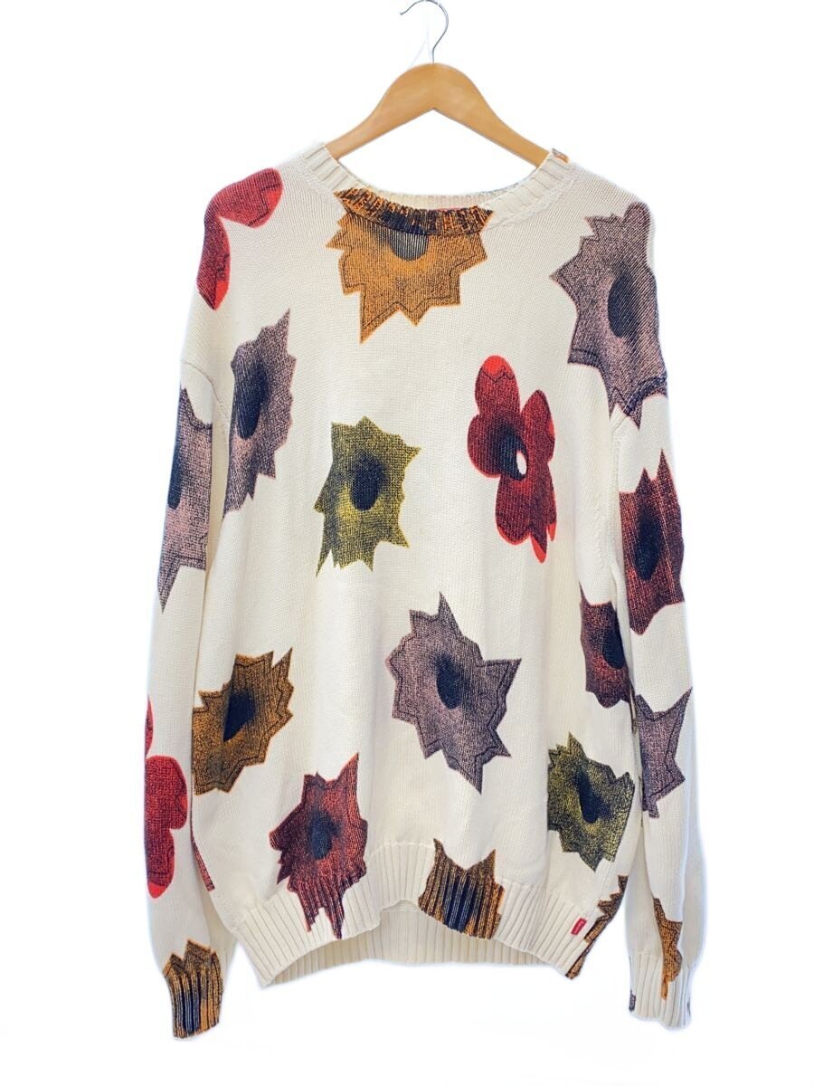 Supreme◆22SS Nate Lowman Sweater/ニット・セーター/XL/コットン/ホワイト/総柄拍卖