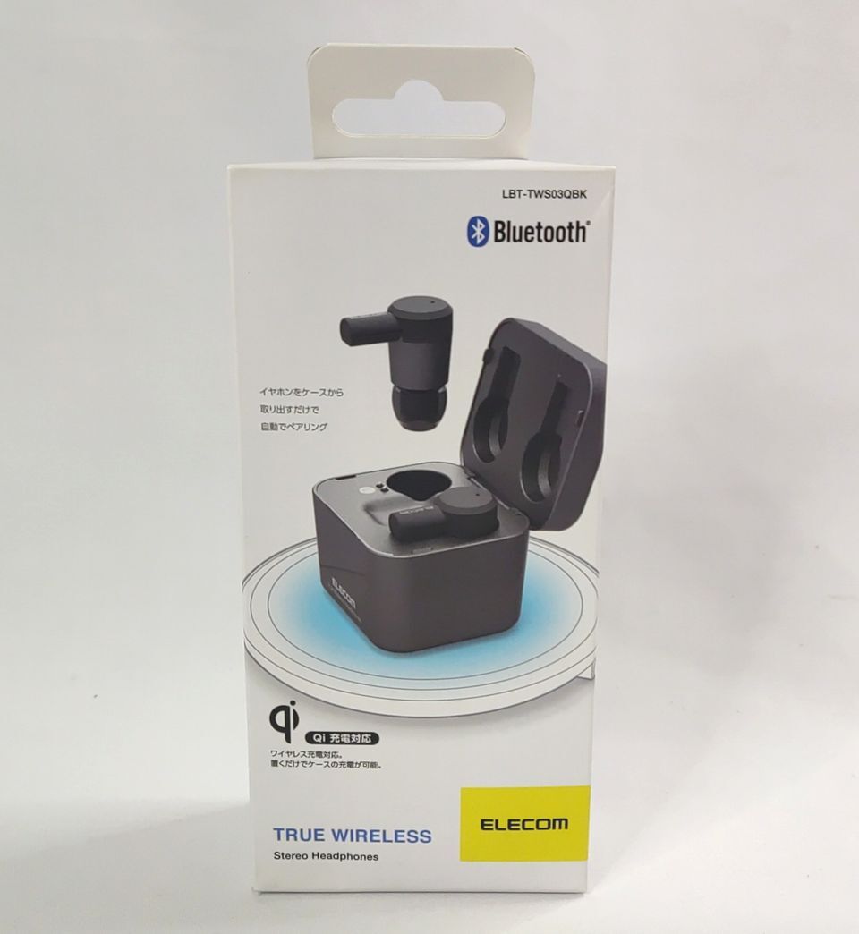 【送料無料】エレコム Qi充電対応 Bluetooth 完全フルワイヤレス ステレオ イヤホン ヘッドホン ELECOM LBT-TWS03QBK(片側 4g)拍卖