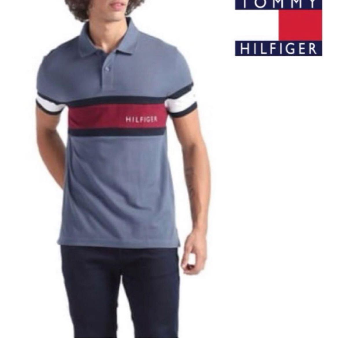 送料無料 新品 TOMMY HILFIGER カラーブロック ロゴ ポロ XL拍卖
