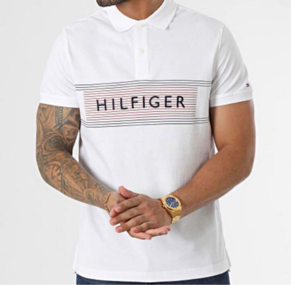 送料無料 新品 TOMMY HILFIGER CHEST STRIPE POLO拍卖