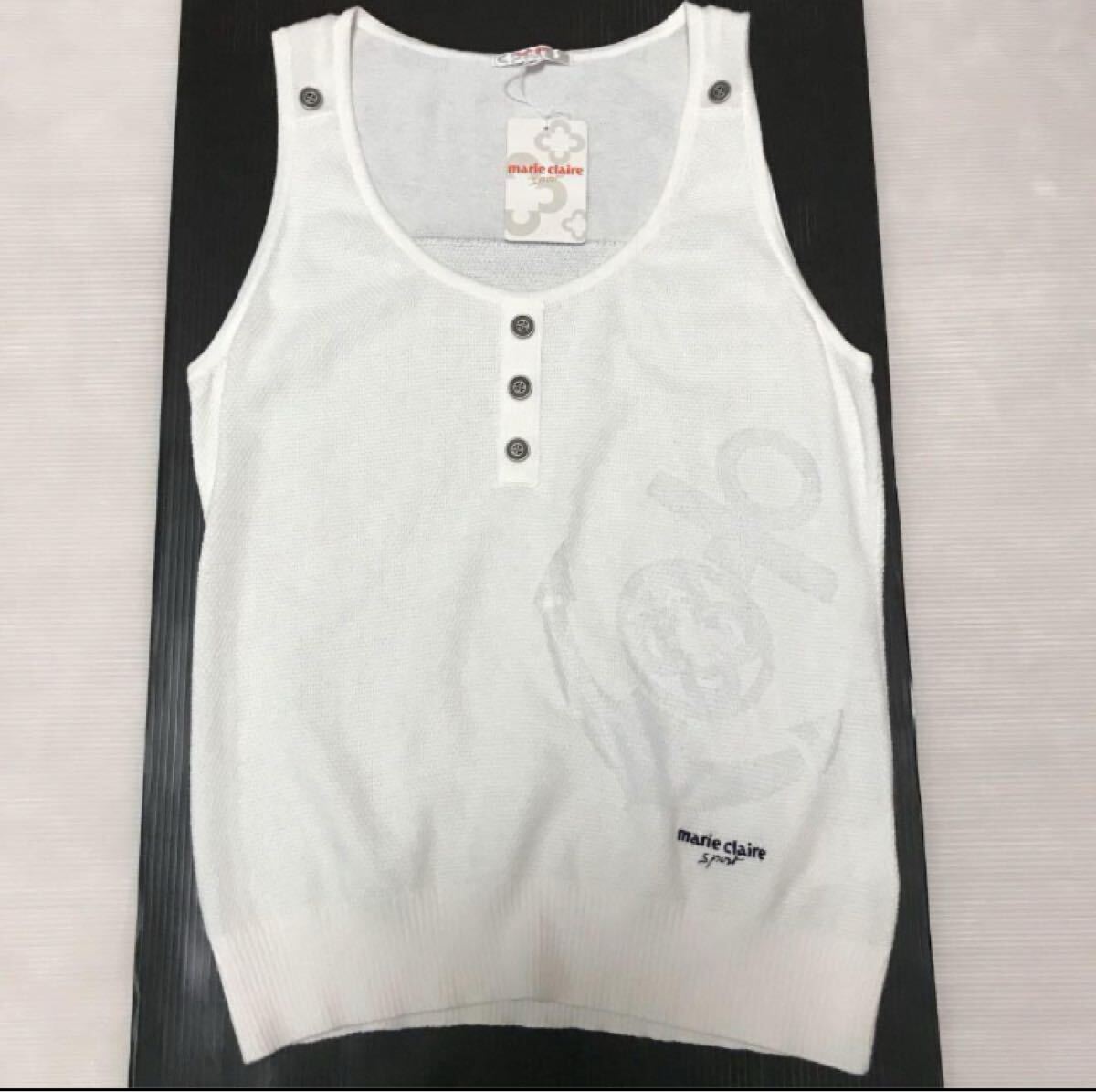 送料無料 新品 marie claire レディース ベスト ゴルフ M WHT拍卖